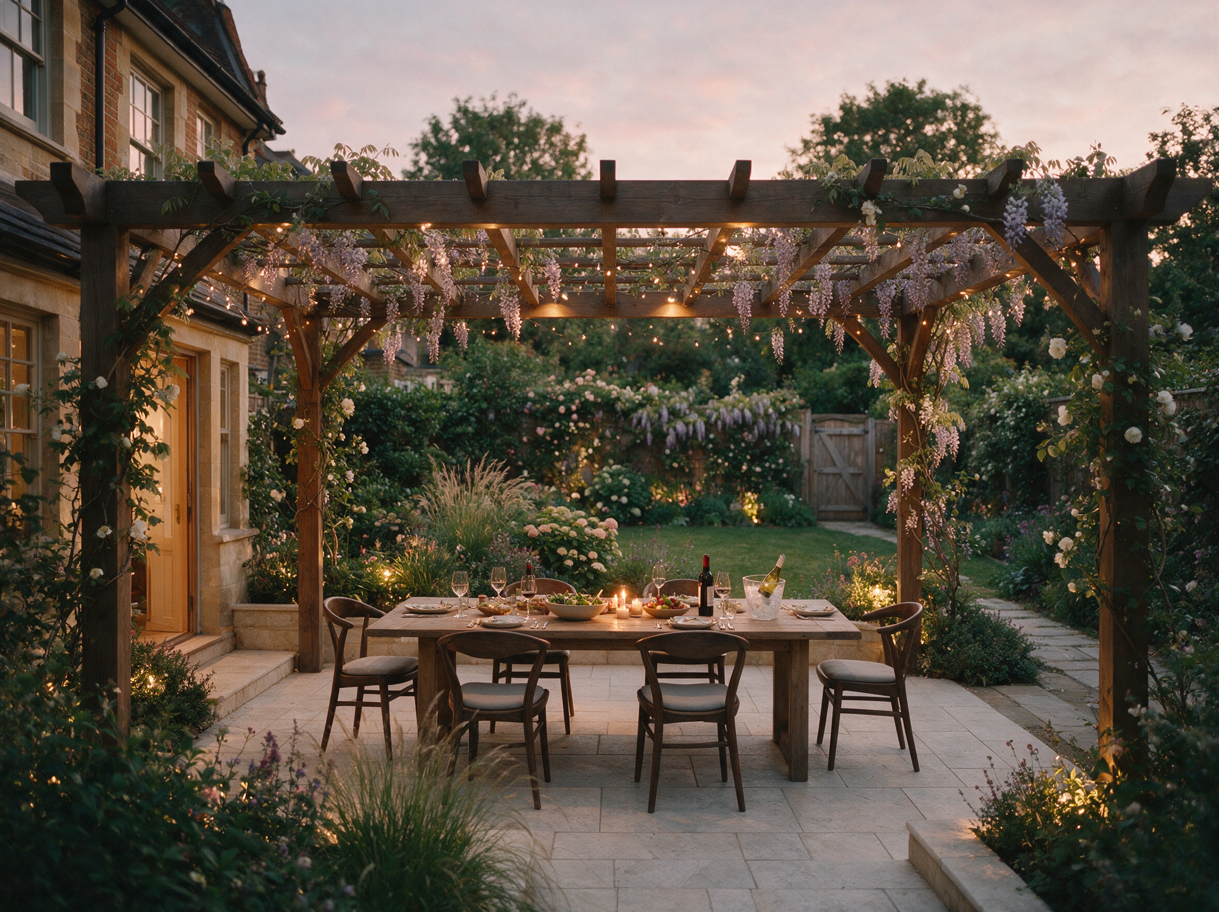Pergola Entertaining Garden example in Dulwich